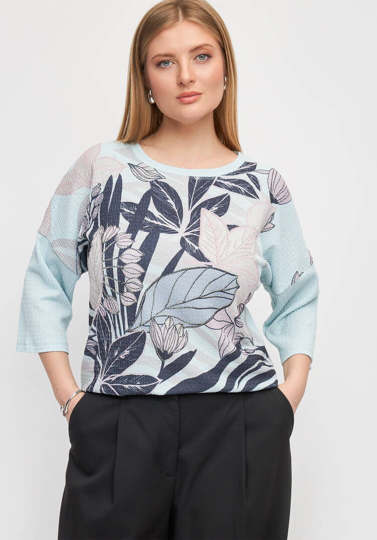 Блуза с цветочным принтом Амелия шир.  750, рис. 13