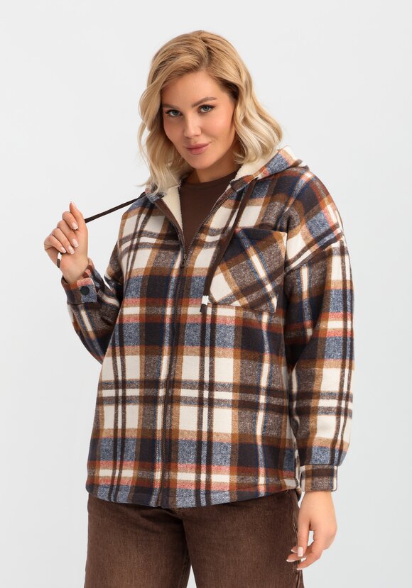 Толстовка утеплённая в клетку шир.  580, рис. 35