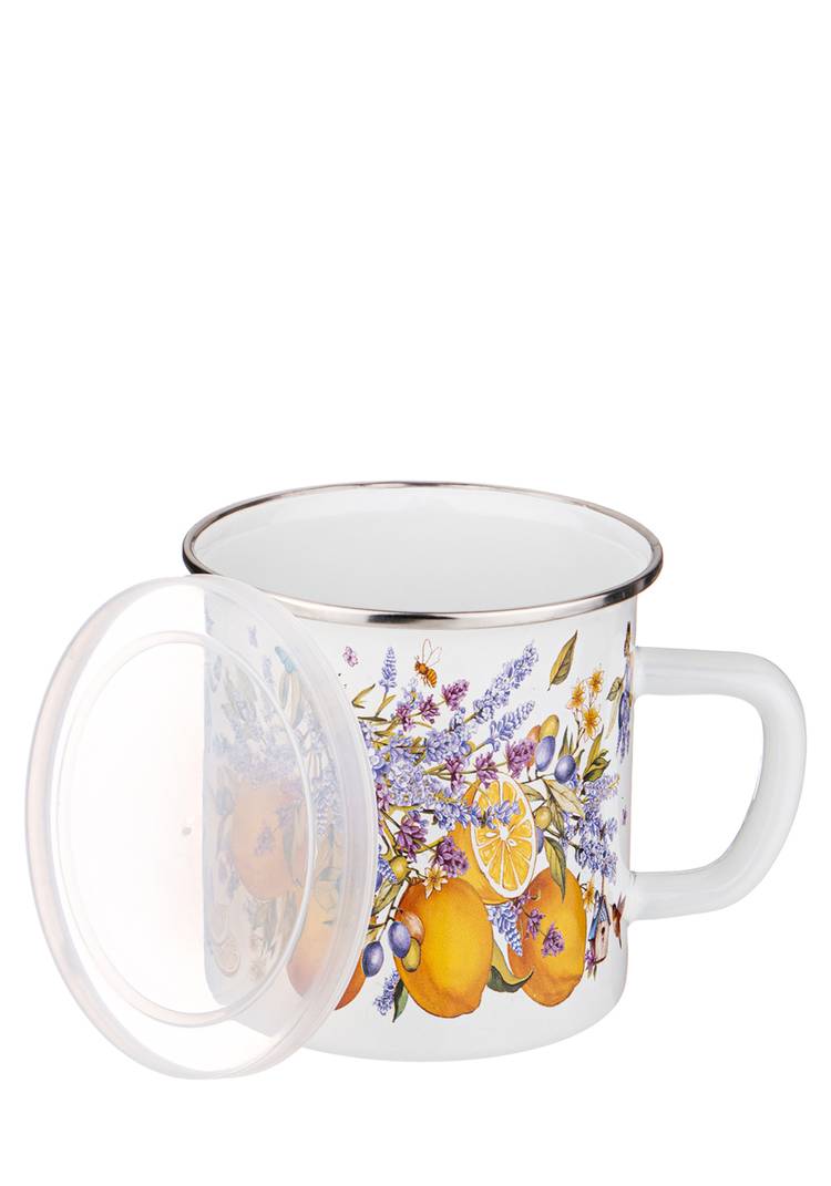 Кружка эмалированная с пластиковой крышкой шир.  750, рис. 14