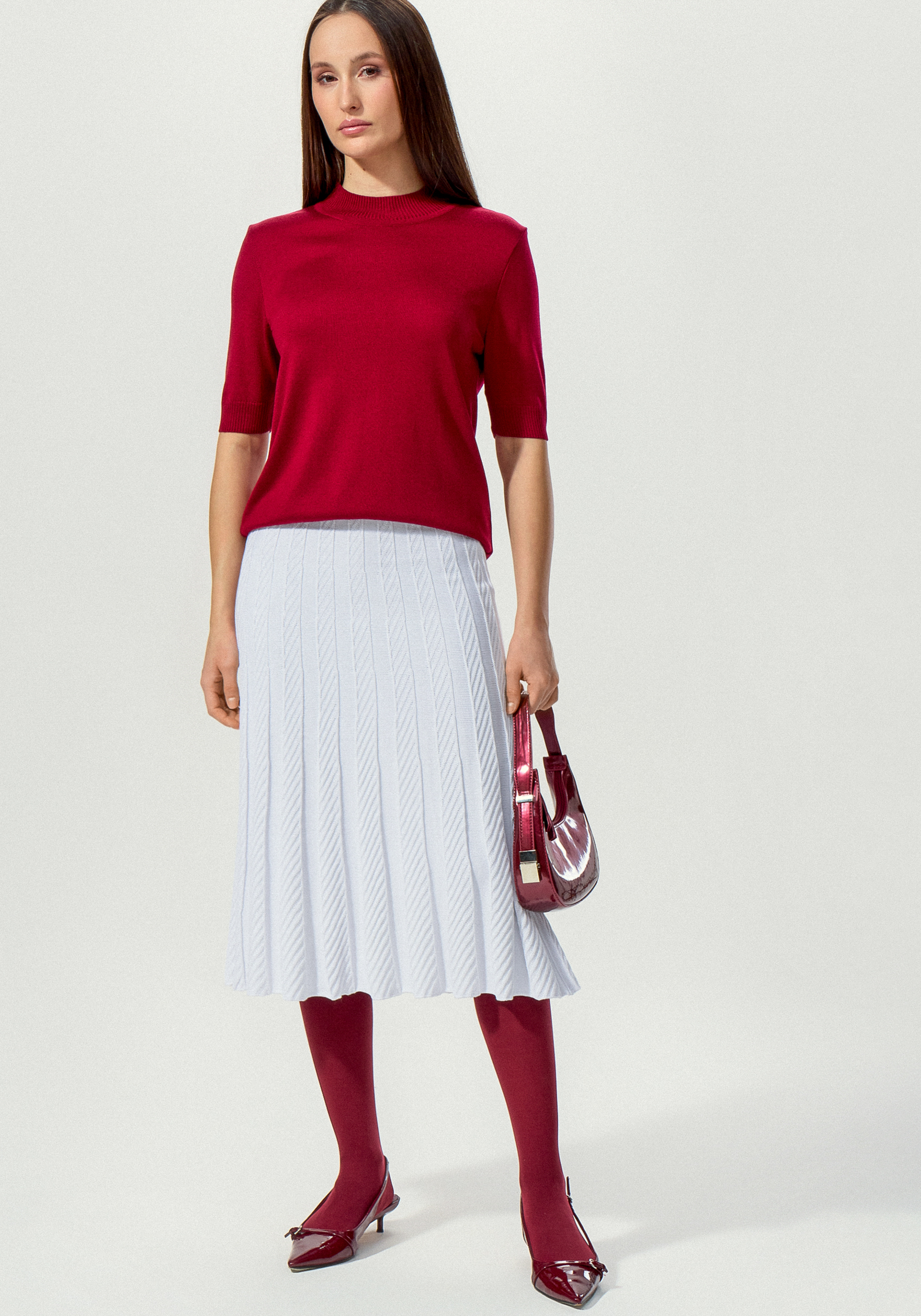 Юбка плиссе в вертикальную полоску