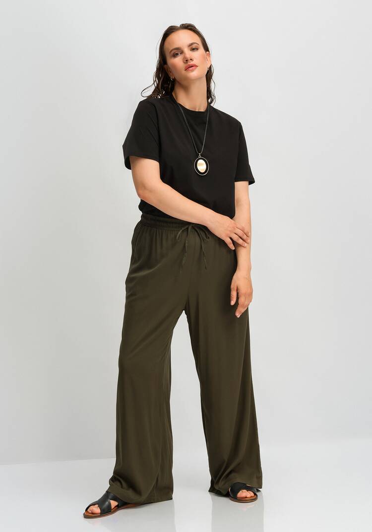 Брюки палаццо с резинкой на поясе шир.  750, рис. 23