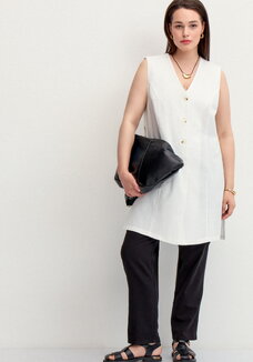 Брюки изо льна длиной 7/8