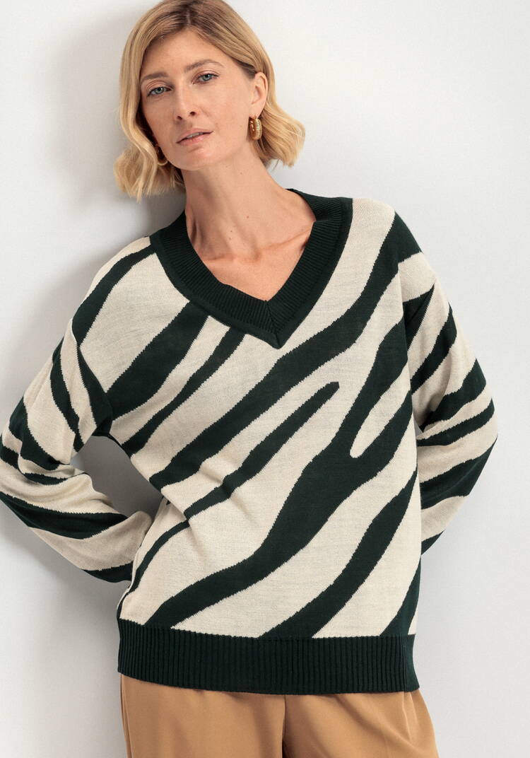 Джемпер с принтом зебра шир.  750, рис. 38