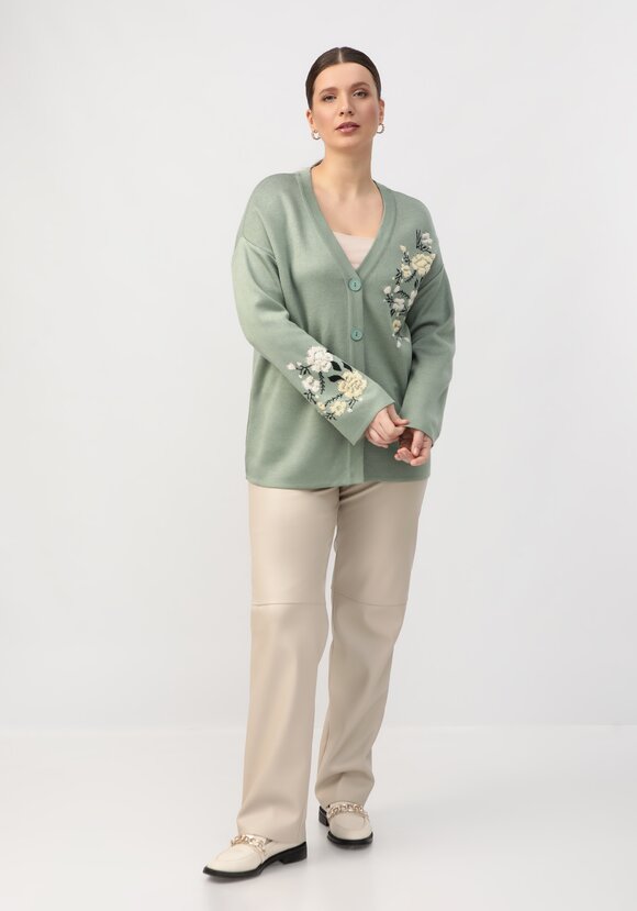 Кардиган с цветочным акцентом шир.  580, рис. 7