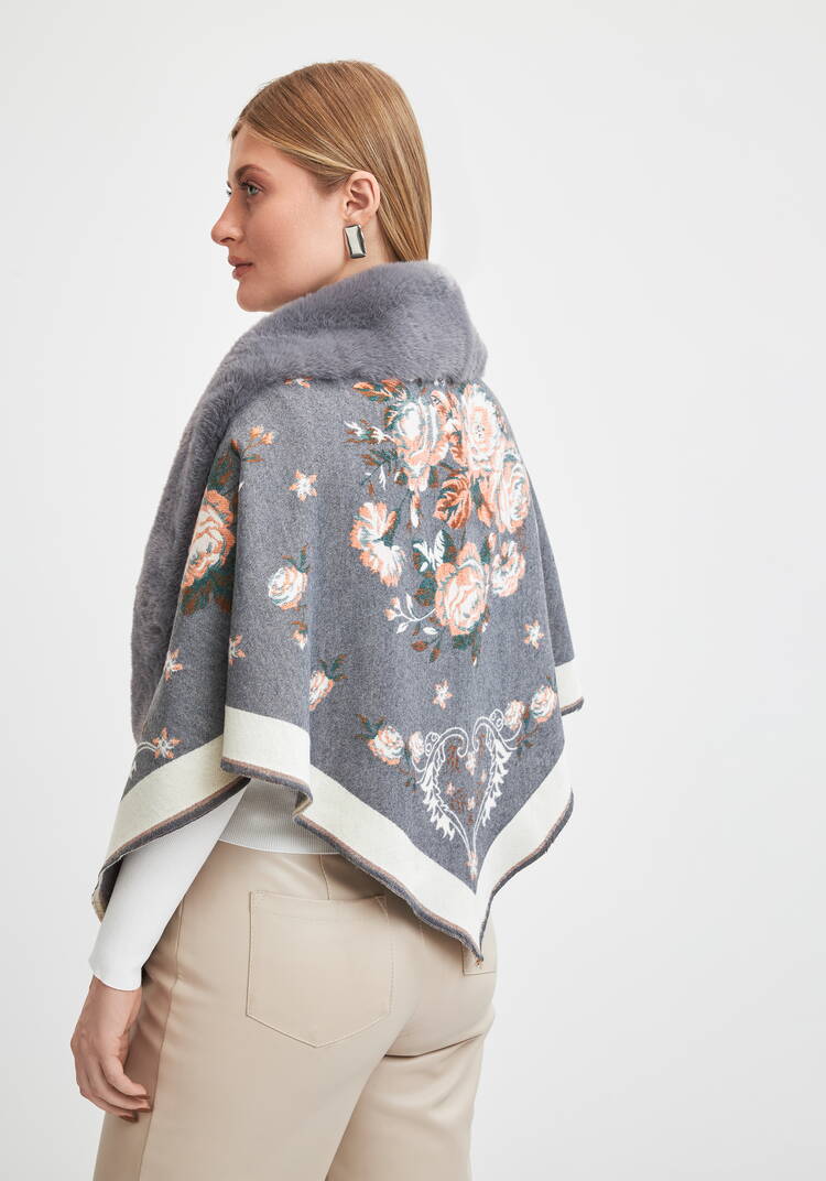 Шаль с отделкой мехом Анжелика шир.  750, рис. 9