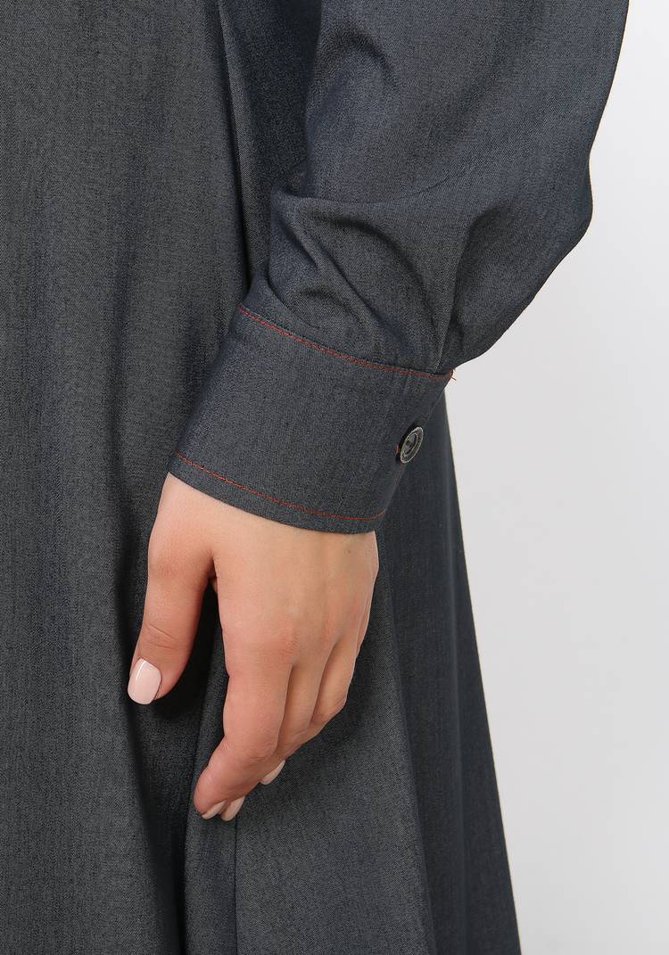 Платье-рубашка с поясом Инга шир.  750, рис. 5