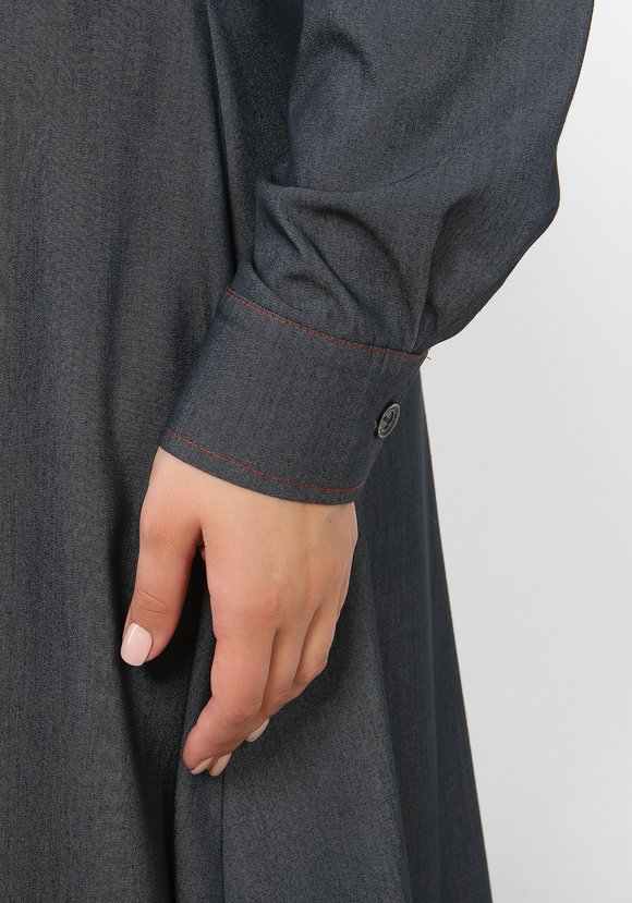 Платье-рубашка с поясом Инга шир.  580, рис. 5