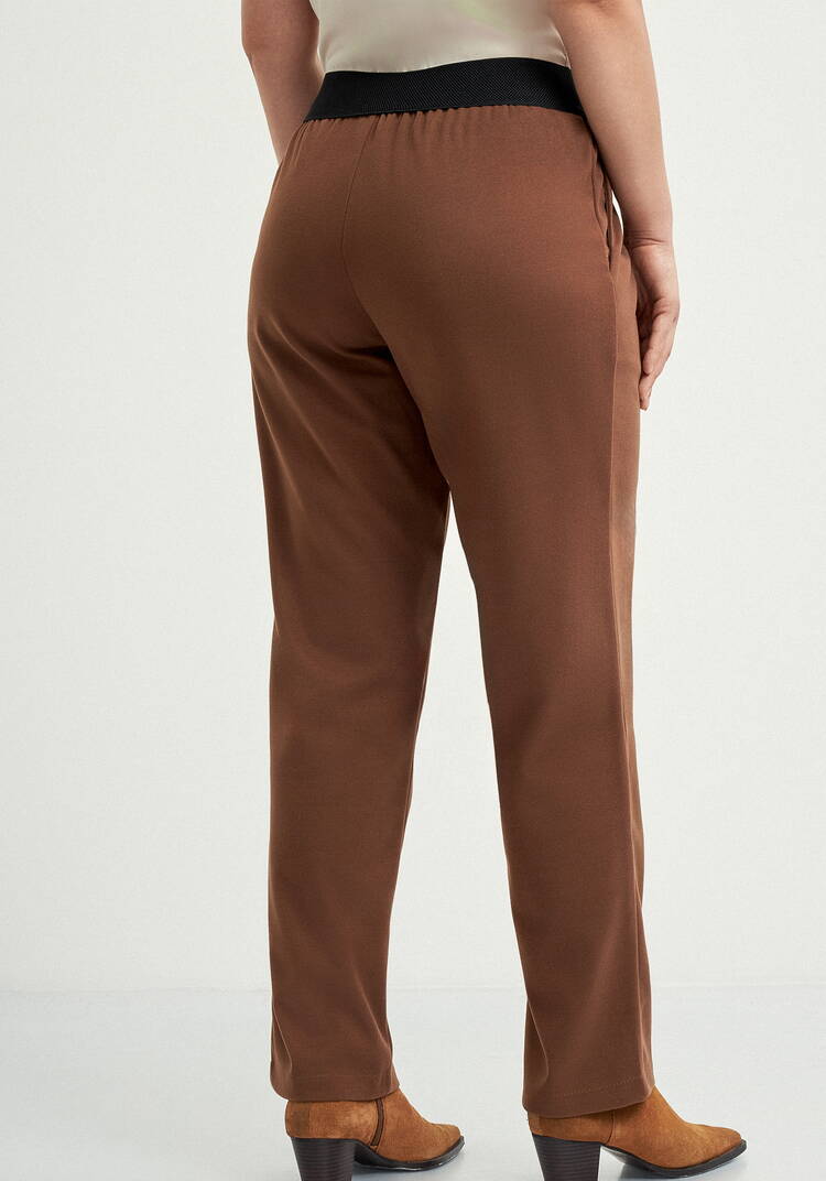 Прямые брюки на резинке с карманами шир.  750, рис. 3