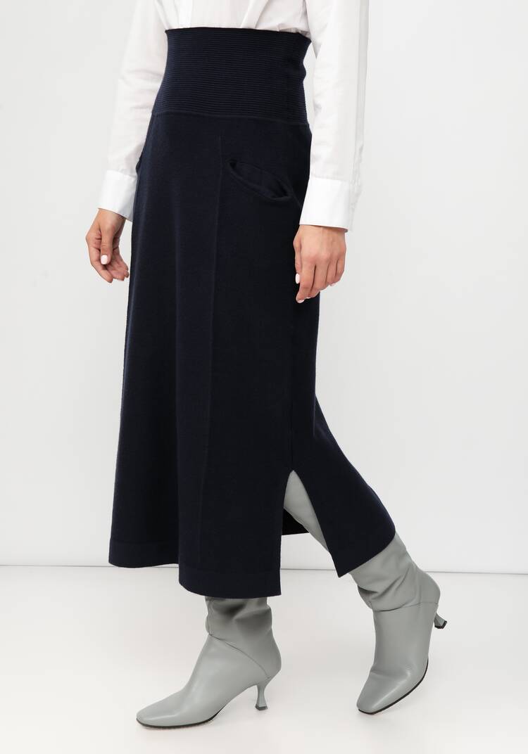 Юбка вязаная с высоким поясом шир.  750, рис. 8