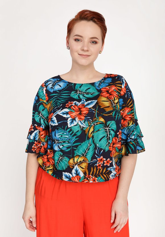 Блуза Яркие тропики шир.  580, рис. 16