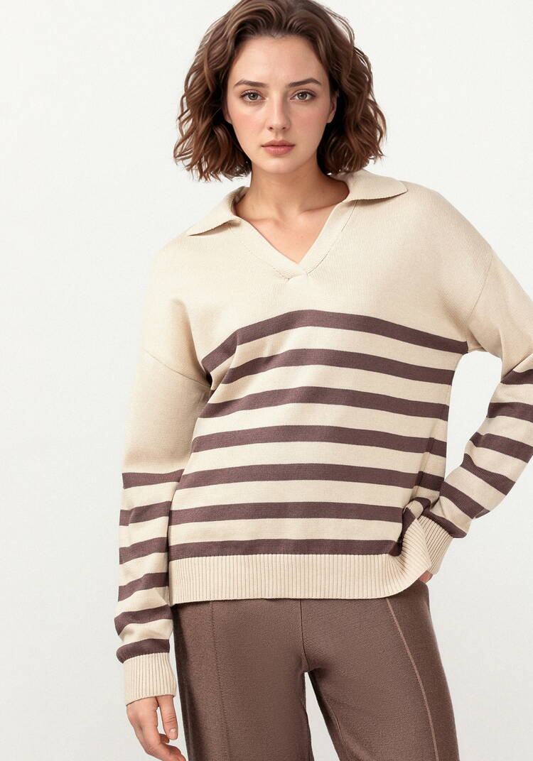 Джемпер поло в полоску шир.  750, рис. 22