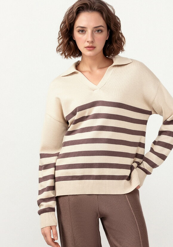 Джемпер поло в полоску шир.  580, рис. 22