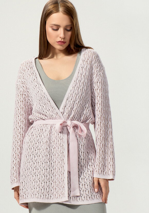 Кардиган ажурной вязки шир.  580, рис. 38