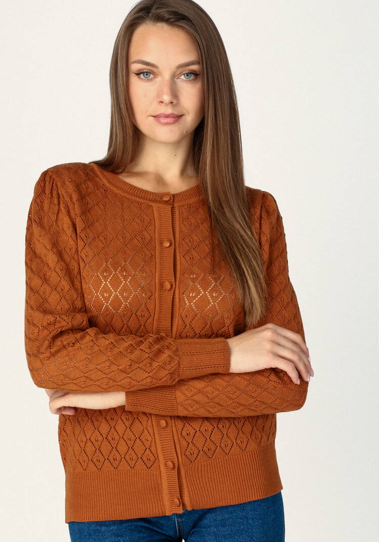 Кардиган ажурный с обтянутыми пуговицами шир.  750, рис. 35