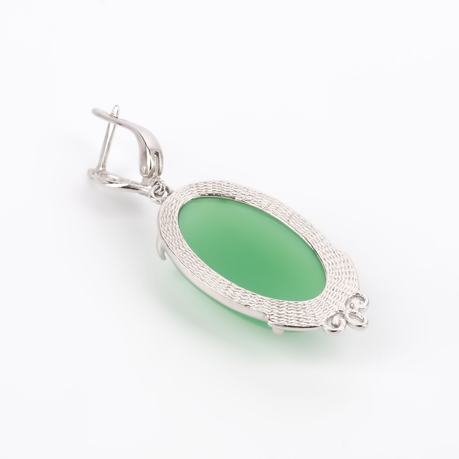 Серебряные серьги "Лазурь" Приволжский ювелир, цвет зеленый - фото 8