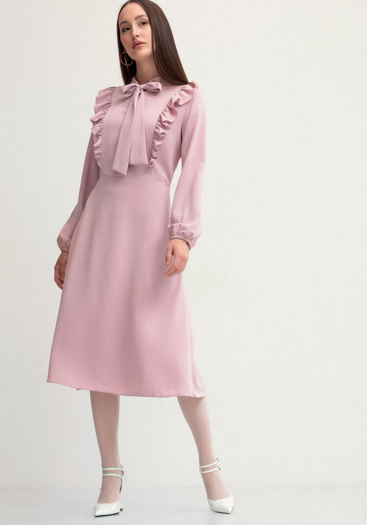 Платье с бантом и рюшами шир.  750, рис. 7