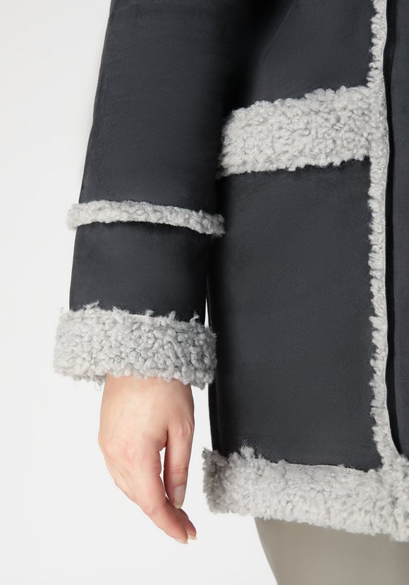 Полупальто из экомеха шир.  580, рис. 8