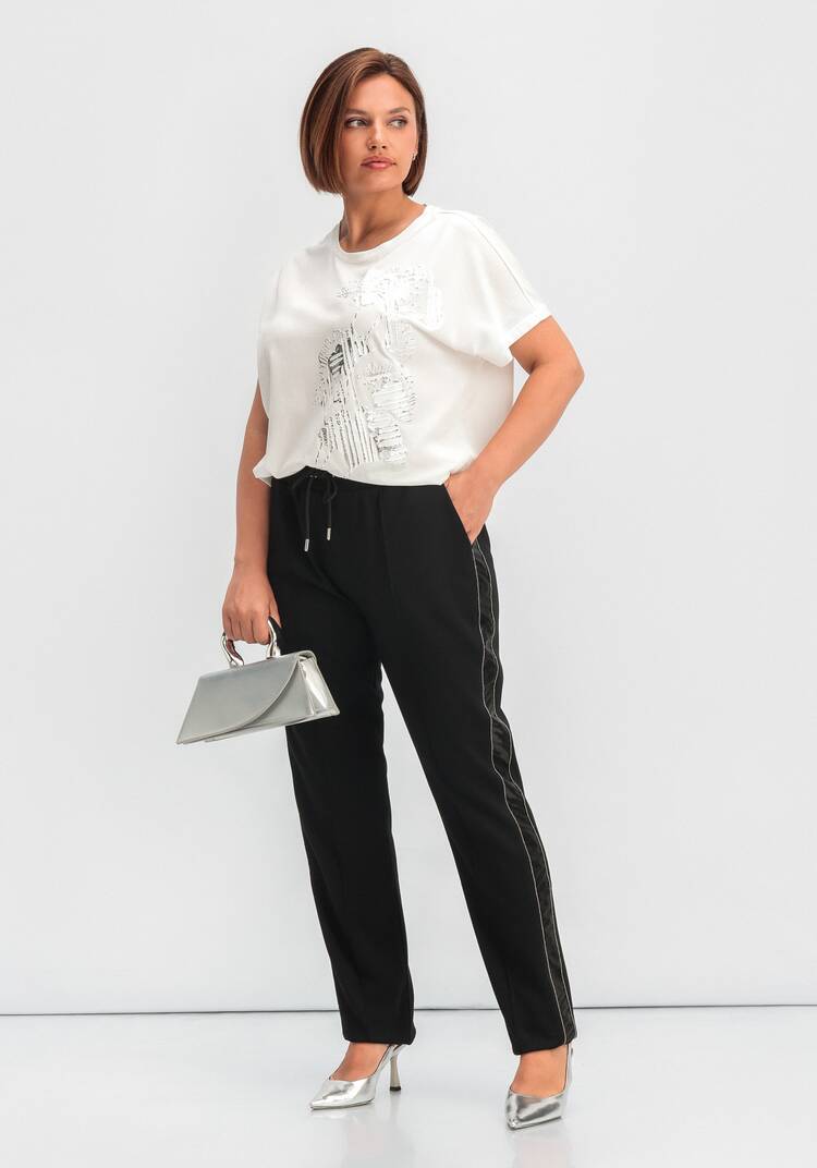 Брюки на резинке с лампасами и стрелками шир.  750, рис. 10