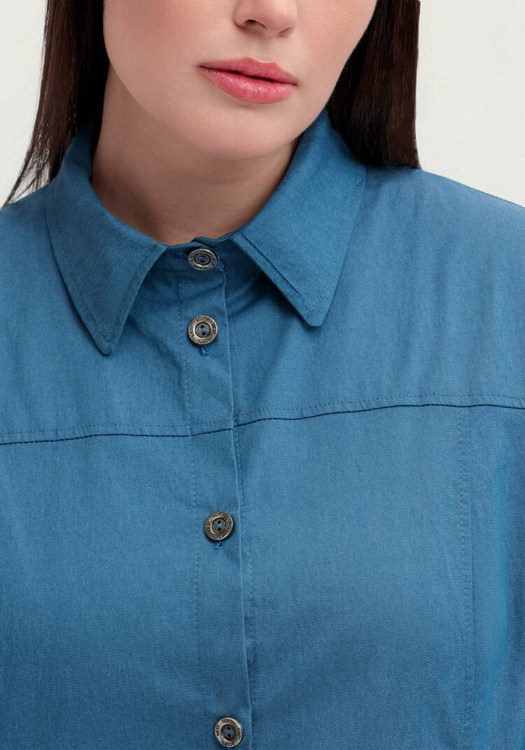 Рубашка хлопковая с патами на рукавах шир.  750, рис. 5