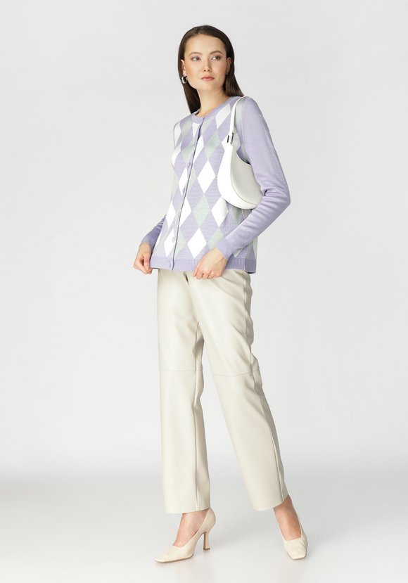 Кардиган с ромбами по полочке и спинке шир.  580, рис. 13