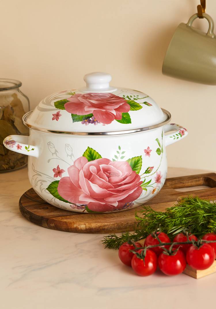 Кастрюля эмалированная Пленительная роза шир.  750, рис. 21