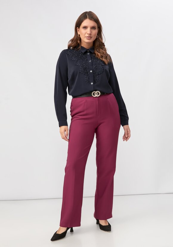 Блуза прямого кроя с ажурным кружевом шир.  580, рис. 36