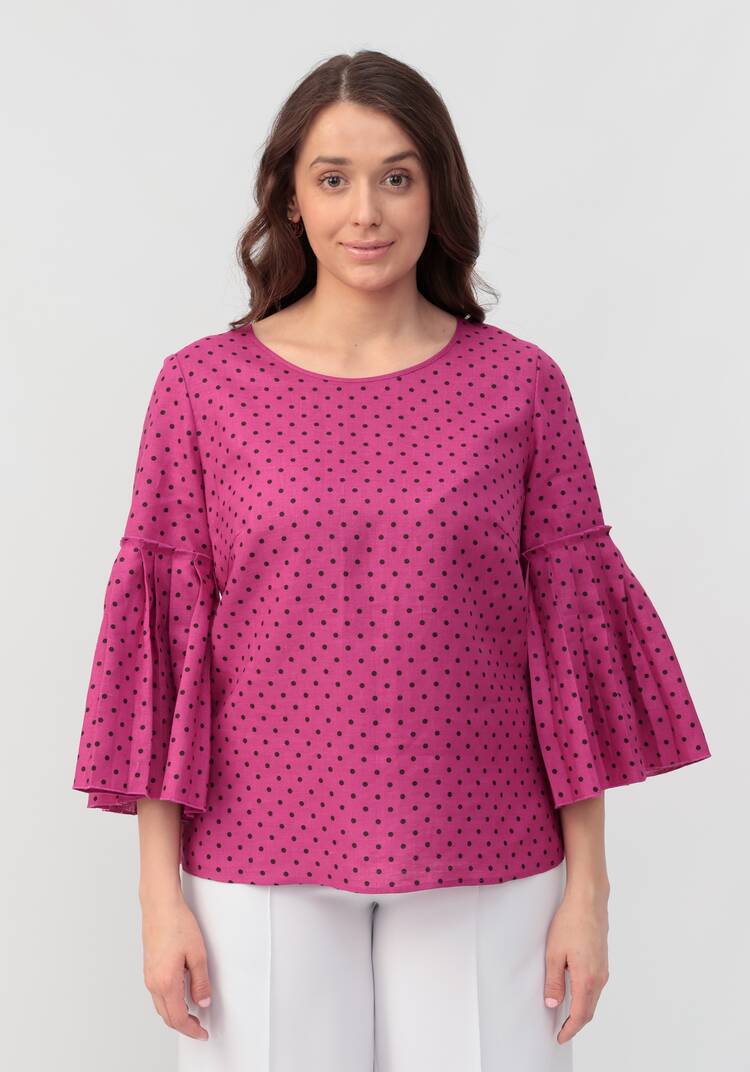 Блуза в горох с расклешенным рукавом Элен шир.  750, рис. 10