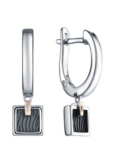 Серьги серебряные с бриллиантом Венера