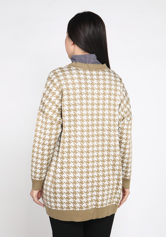 Кардиган на пуговицах в гусиную лапку шир.  580, рис. 7