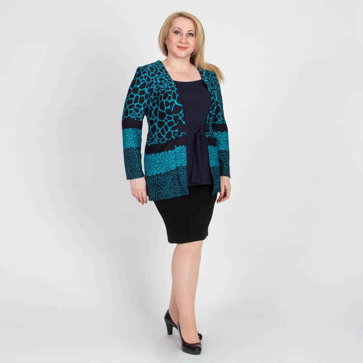 Блуза с эффектом двойки и монохромным принтом шир.  750, рис. 9