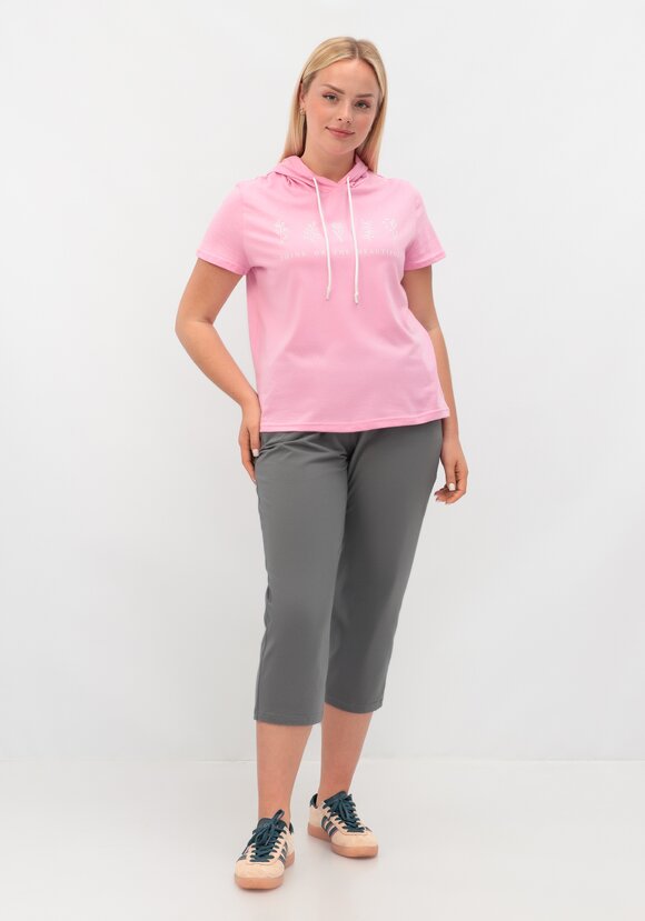 Футболка с капюшоном и лаконичным принтом шир.  580, рис. 29