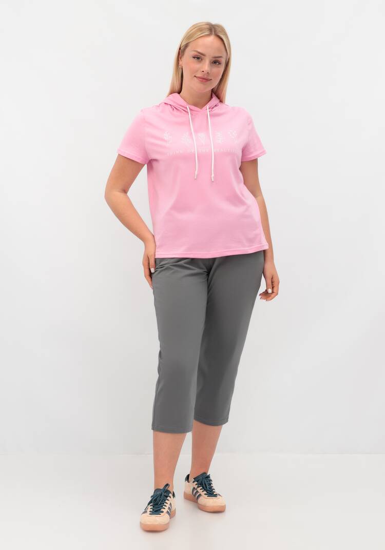 Футболка с капюшоном и лаконичным принтом шир.  750, рис. 29