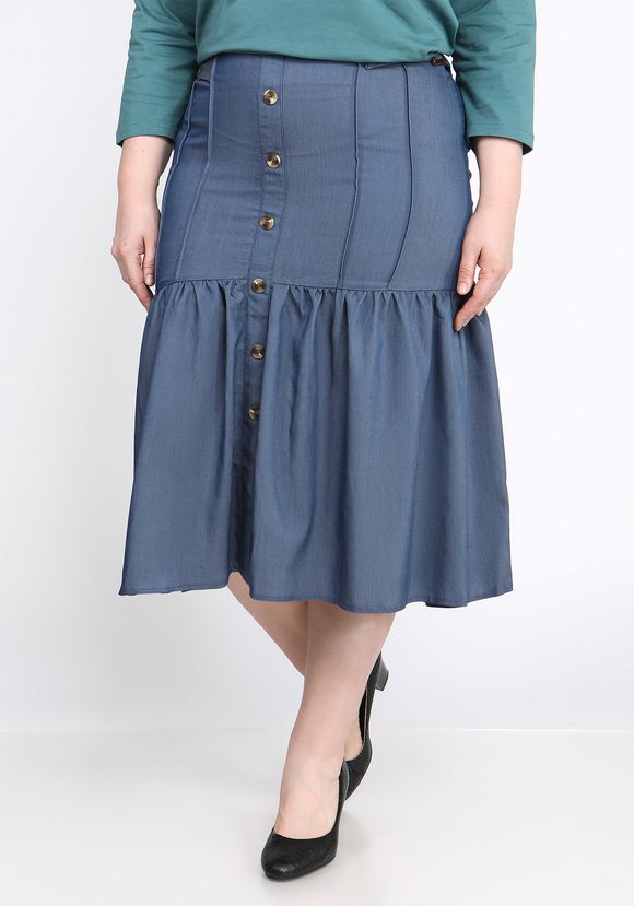 Юбка джинсовая с пуговицами шир.  580, рис. 1