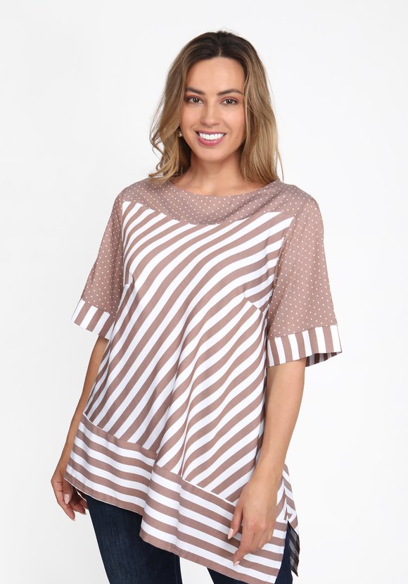 Туника из двух видов принтованной ткани шир.  580, рис. 7