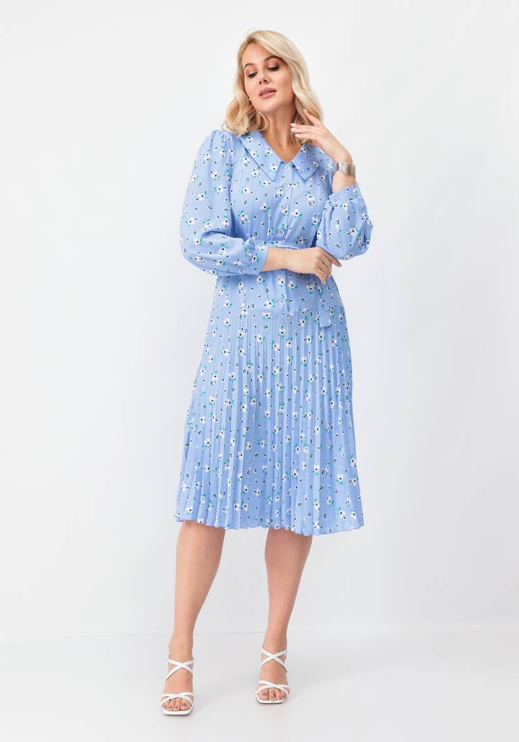 Платье прямого силуэта с юбкой-плиссе шир.  750, рис. 7