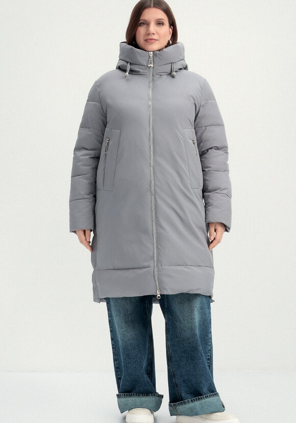 Пуховик с боковыми карманами на молнии шир.  580, рис. 35