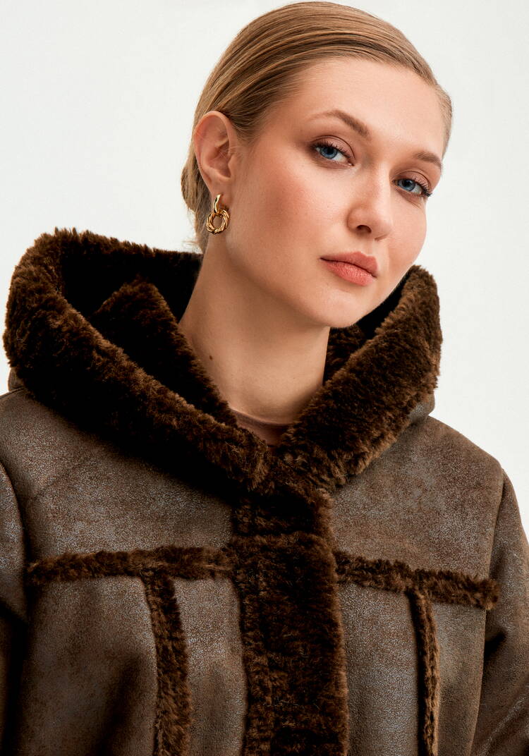 Полупальто с экомехом Раиля шир.  750, рис. 14