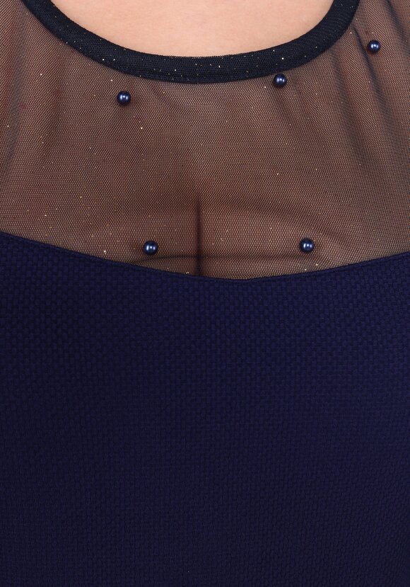 Платье прямого кроя с декоративной сеткой шир.  580, рис. 9