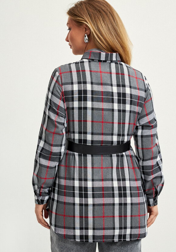 Рубашка в клетку с поясом шир.  580, рис. 3