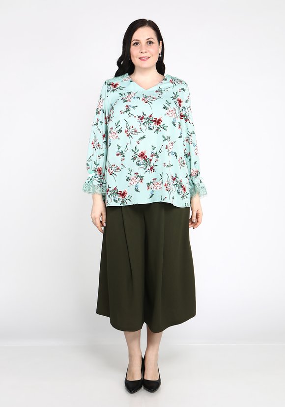 Блуза с длинным рукавом и цветочным принтом шир.  580, рис. 11