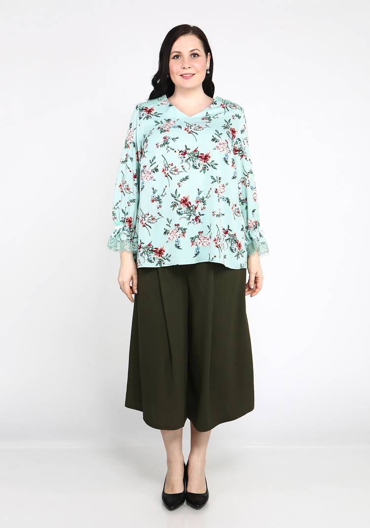 Блуза с длинным рукавом и цветочным принтом шир.  750, рис. 11