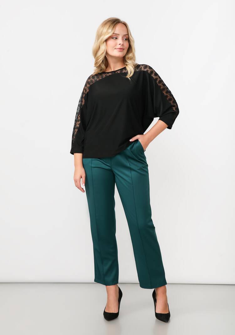 Блуза со вставкой из кружева шир.  750, рис. 6