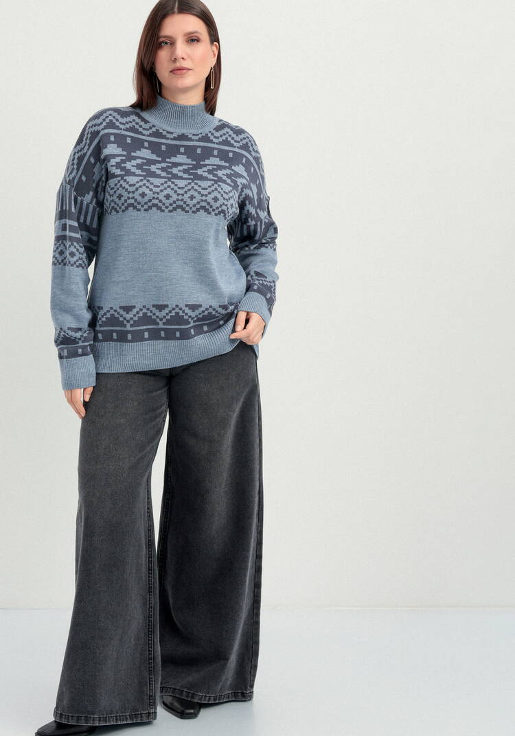 Свитер с геометрическим орнаментом шир.  750, рис. 10