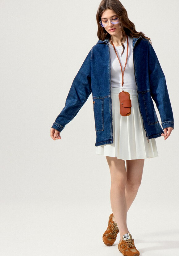 Джинсовая куртка с капюшоном шир.  580, рис. 20