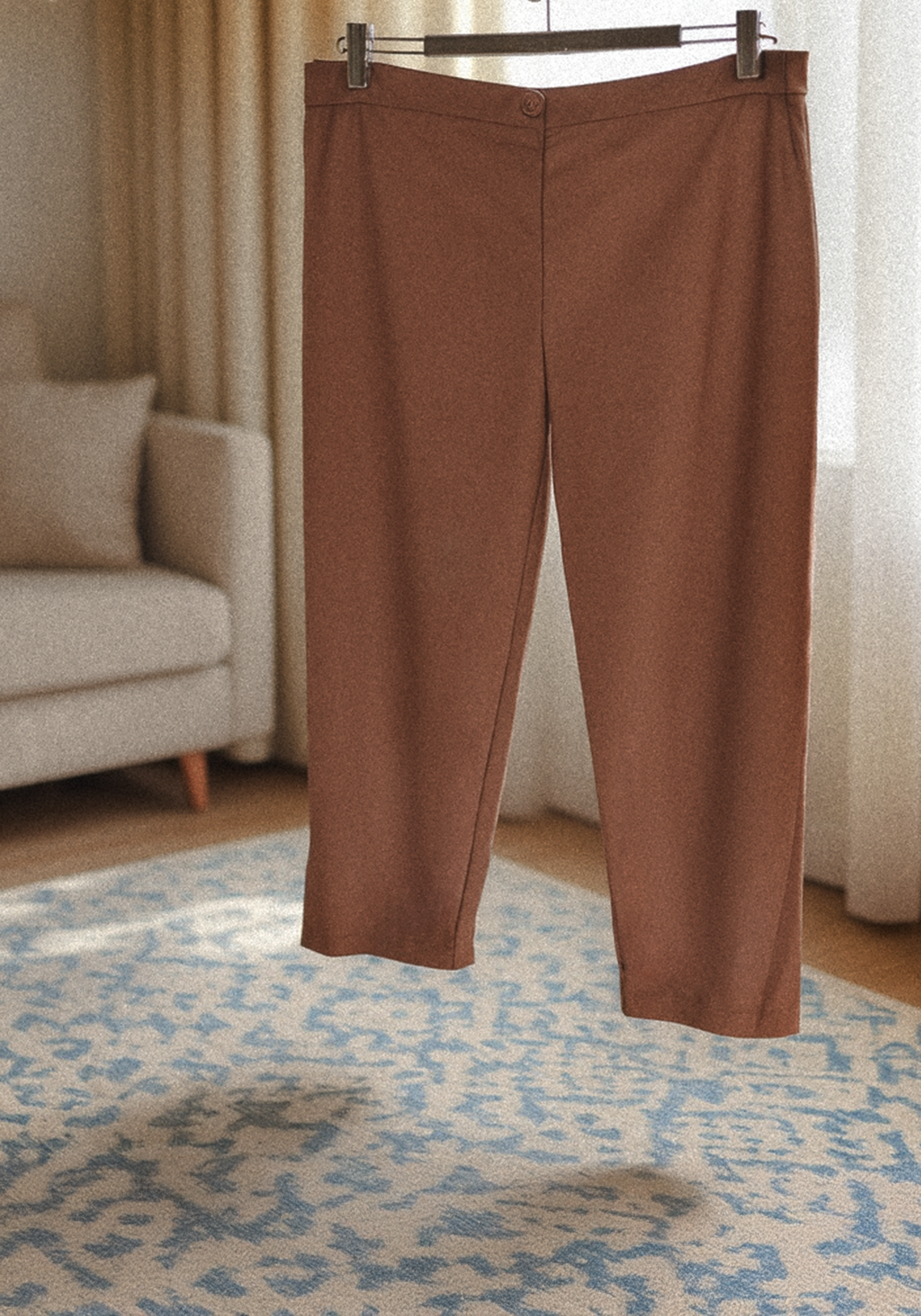 

Брюки прямого силуэта 7/8 Resale, Бежевый