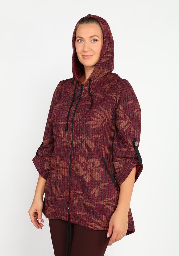 Куртка удлиненная из фактурного материала шир.  580, рис. 9