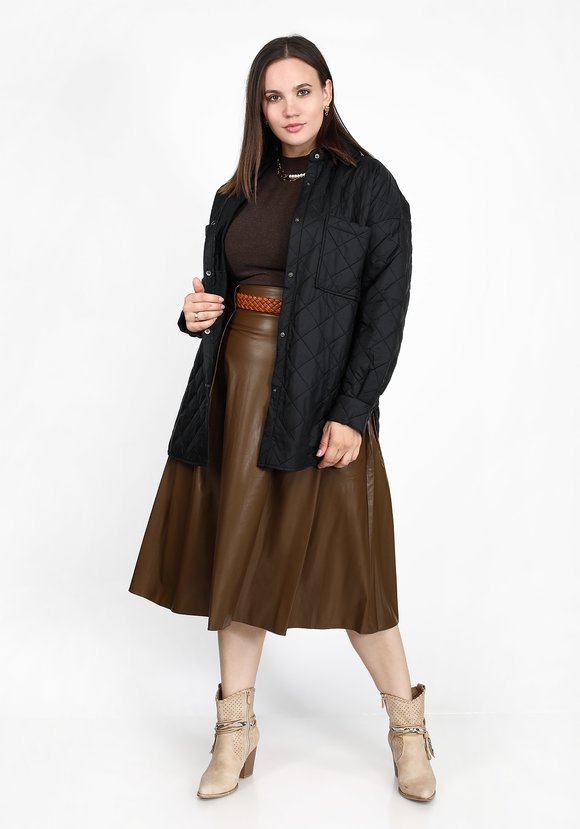 Куртка стеганая с карманами и поясом шир.  580, рис. 15