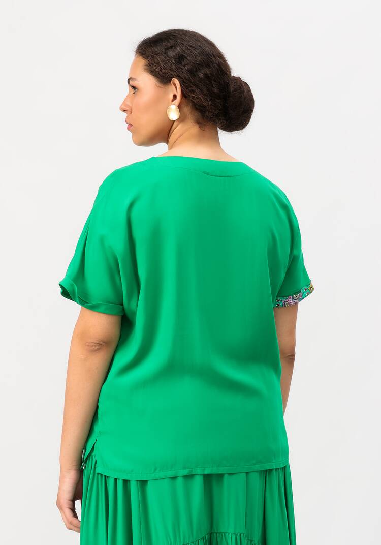 Блуза с асимметричной вставкой шир.  750, рис. 3