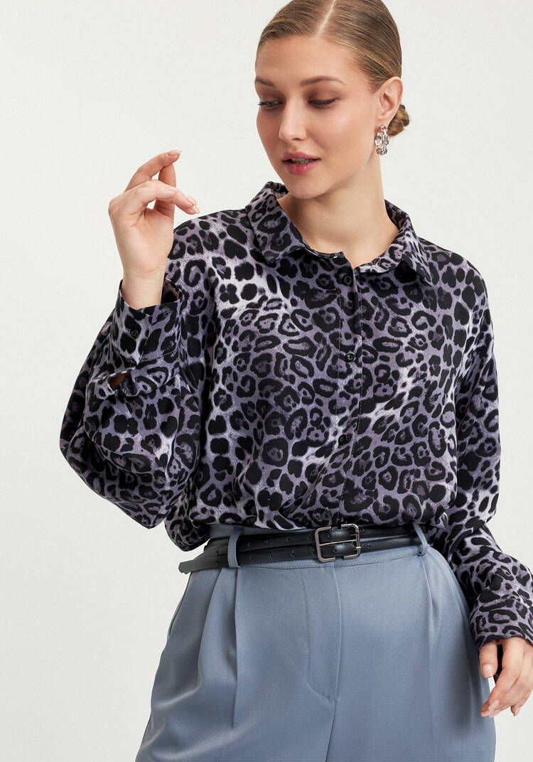 Блуза с леопардовым принтом Виталина шир.  750, рис. 15