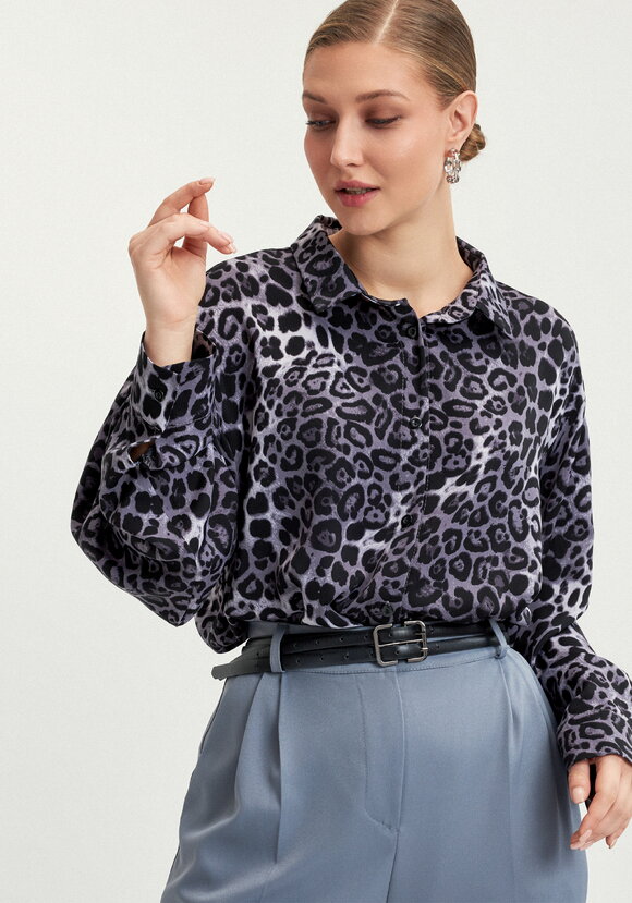 Блуза с леопардовым принтом Виталина шир.  580, рис. 15